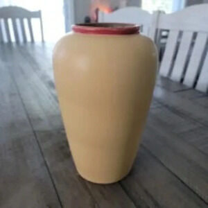 Vintage Scheurich 504-24, Yellow Pottery Vase 9.5 inch, West Germany